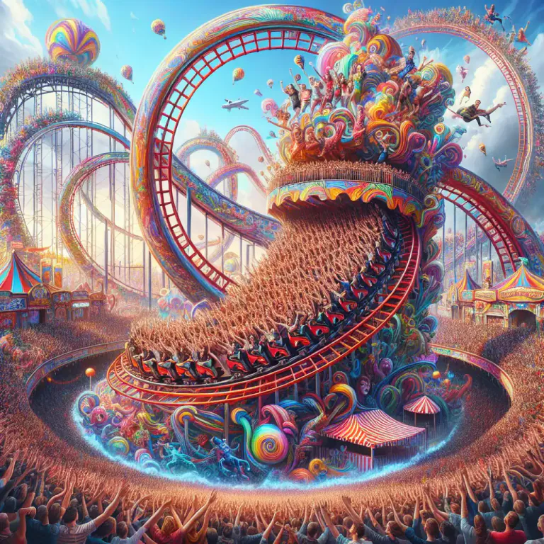 Visual representation of "ride" - A large machine at a fair that people ride for pleasure or excitement