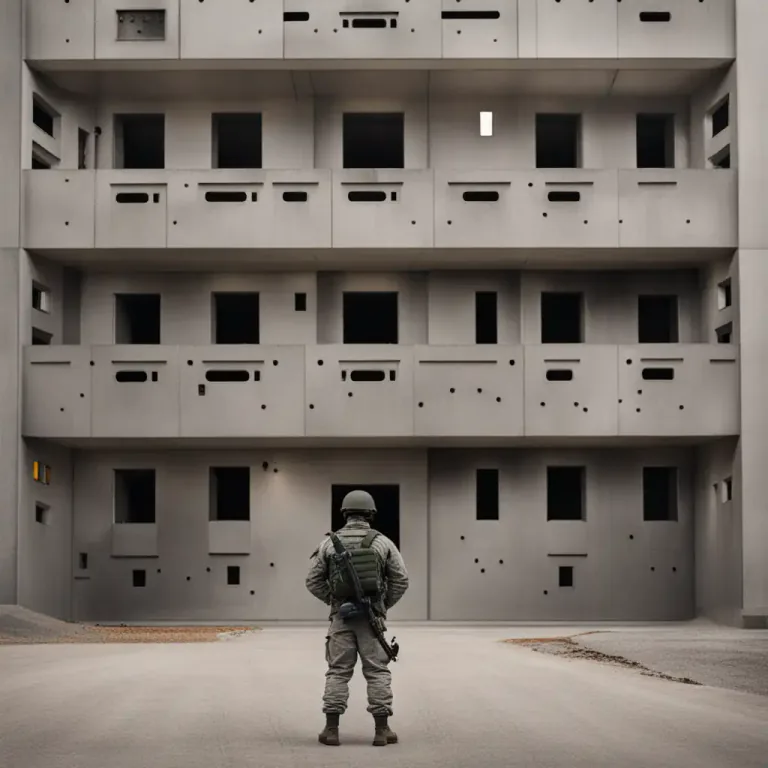 Visual representation of "glasshouse" - A military prison.
