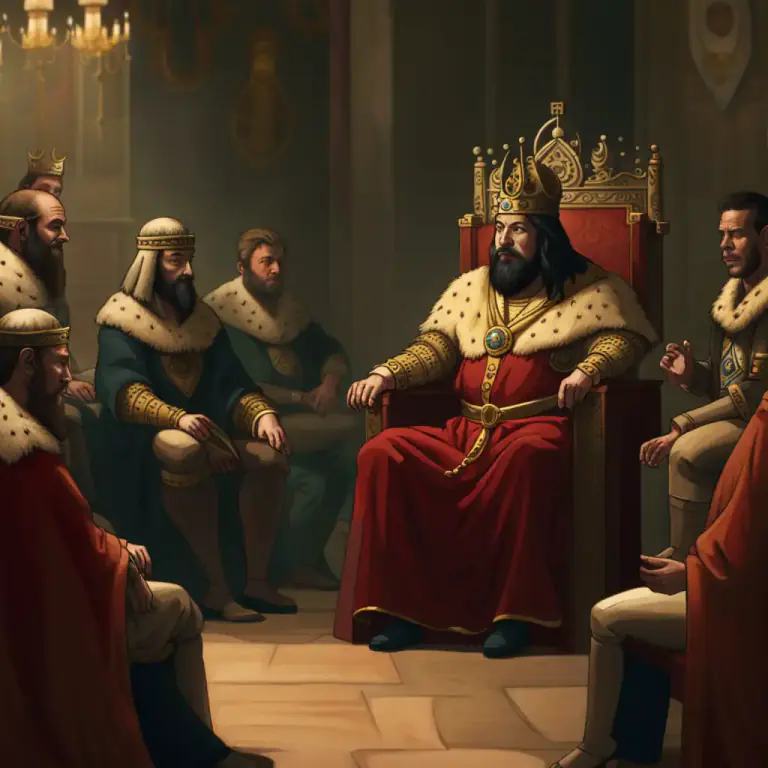 Visual representation of "court" - The people who are in a king or queen's house