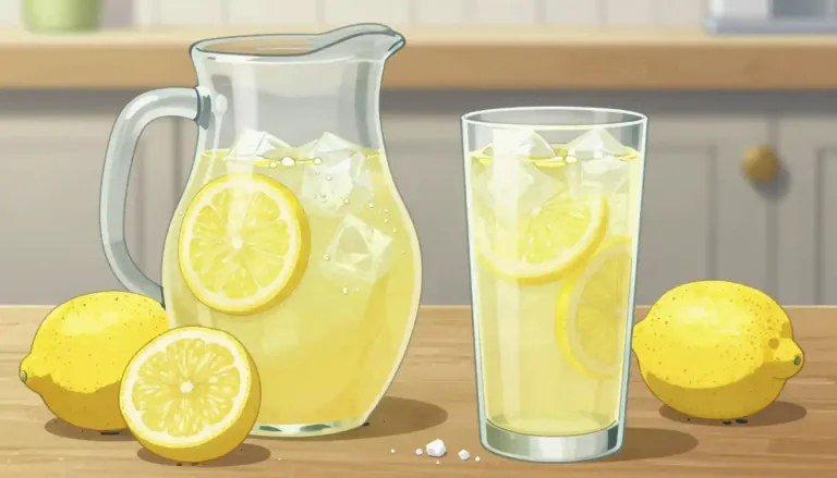 Visual representation of "lemonade" - A sweet drink made from lemons, sugar, and water