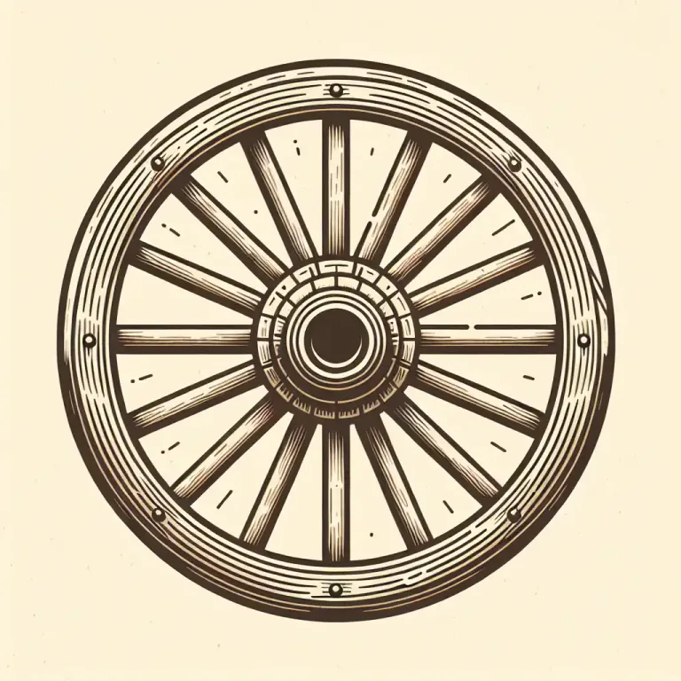 Visual representation of "nave" - The hub, the center part of a wheel, where the spokes join