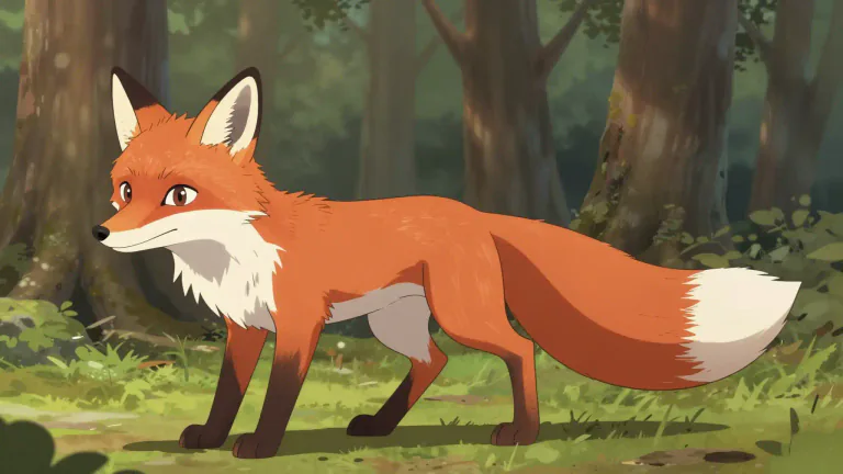 Visual representation of "fox" - A kind of wild animal with a sharp nose and tail, known for its cleverness