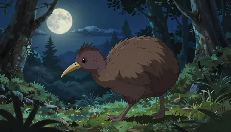 Visual representation of "kiwi" - A flightless, nocturnal bird native to New Zealand, known for its long beak and sensitive nostrils.