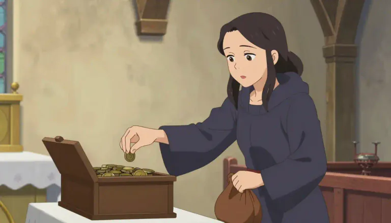 Visual representation of "tithe" - A small part of something, usually one tenth, given as a contribution or payment, often for a religious purpose.