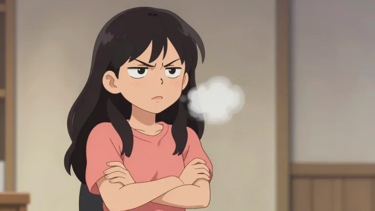 Visual representation of "huff and puff" - To show that you are annoyed or angry