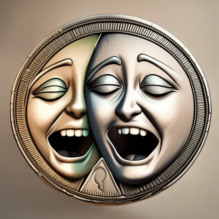 Visual representation of "two sides of the same coin" - Two different ways of looking at or dealing with the same situation