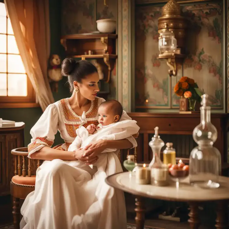 Visual representation of "nurse" - A woman employed to suckle and take care of another woman's child