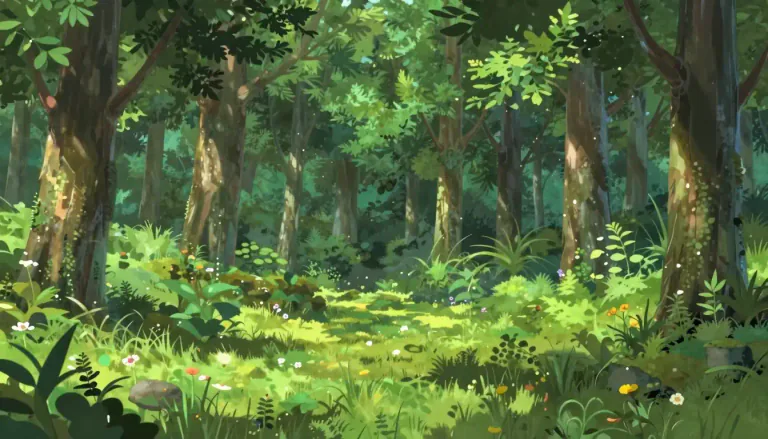 Visual representation of "glade" - An open area surrounded by trees or forest