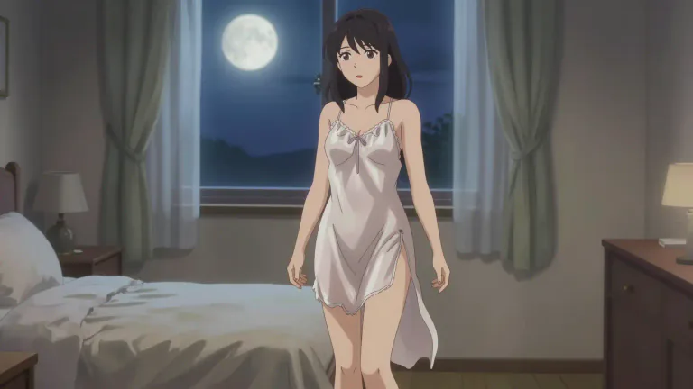 Visual representation of "negligee" - A loose or unstructured light piece of clothing for women to wear when they are in bed or at home.