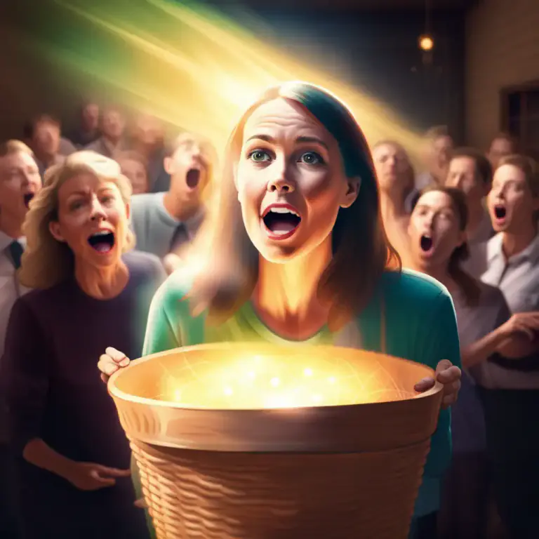 Visual representation of "hide your light under a bushel" - To hide your abilities or good qualities from other people.
