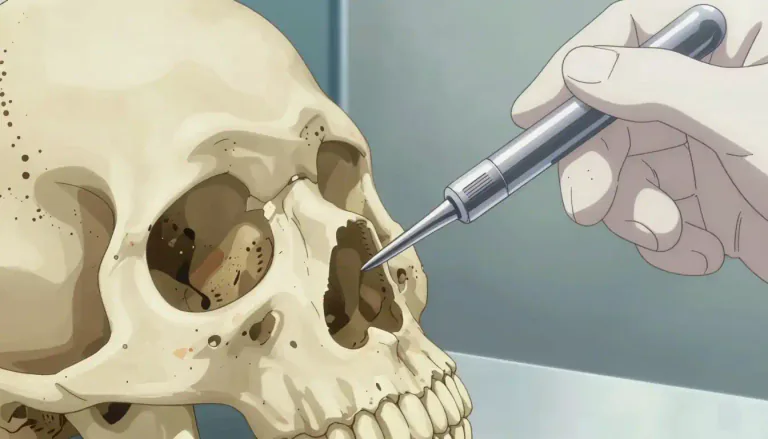 Visual representation of "trepan" - A tool used to cut holes in bones, especially skull.