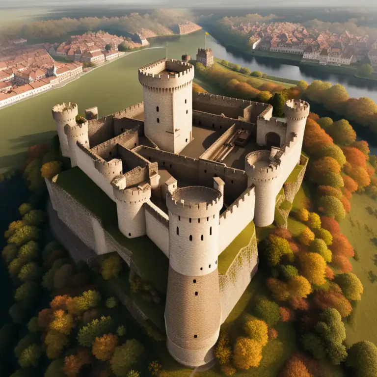 Visual representation of "embattled" - Surrounded by protective ramparts, as in a fortress or castle.