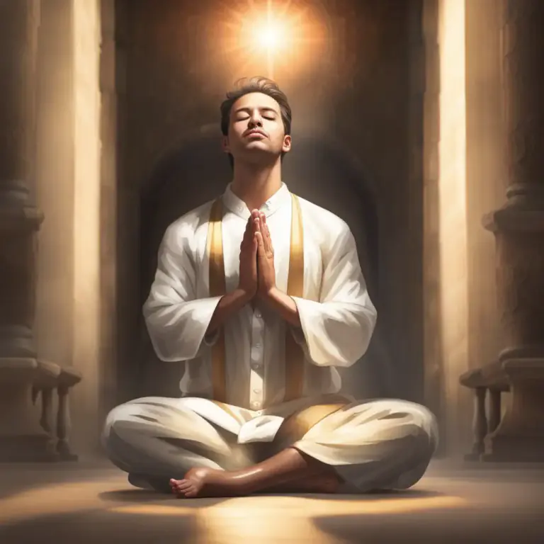 Visual representation of "saintliness" - The state of being deeply religious or spiritual