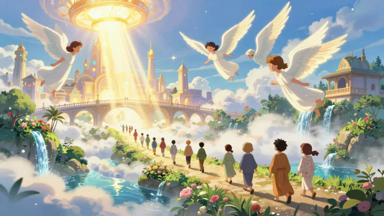 Visual representation of "bliss" - Heaven or paradise, as in religion
