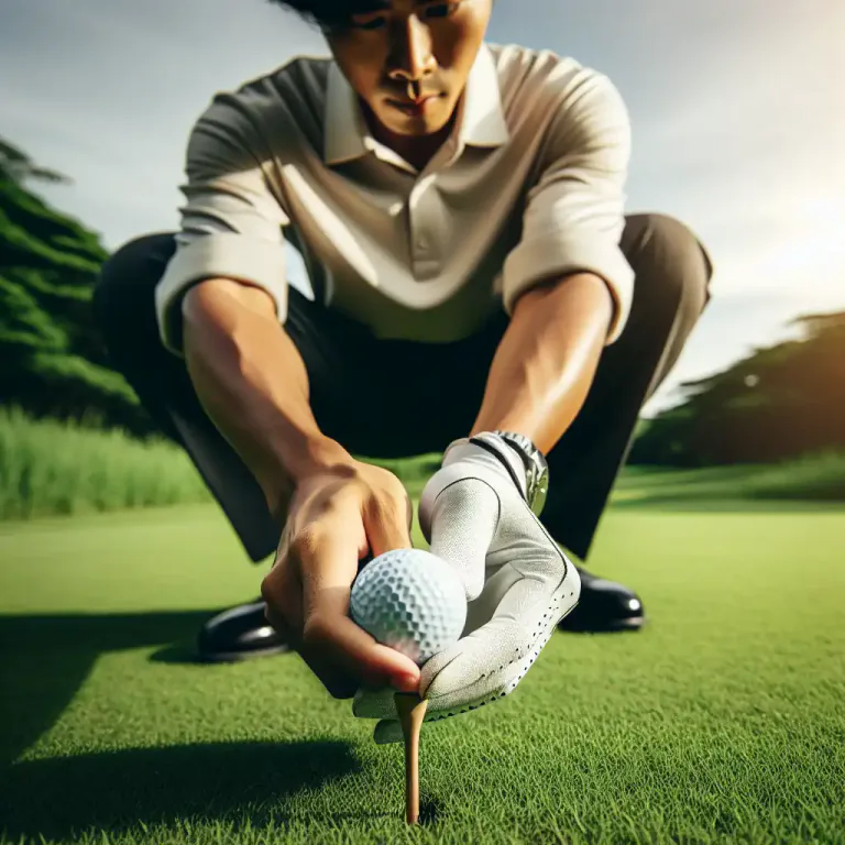 Visual representation of "tee" - To set a golf ball on a tee