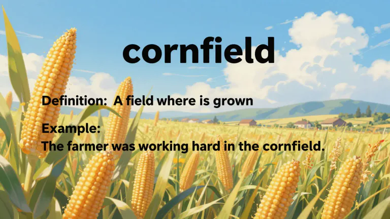 Visual representation of "cornfield" - A field where corn is grown
