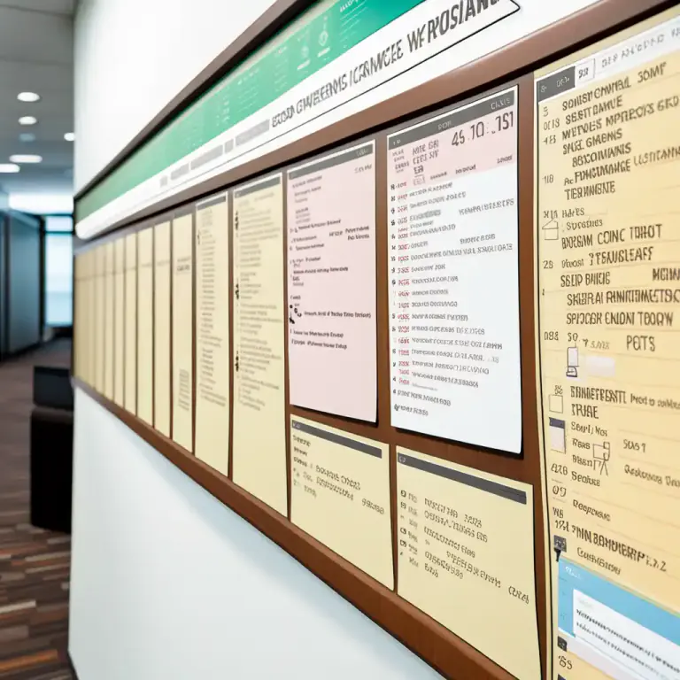Visual representation of "schedule" - A list showing when events are planned to happen, especially in a public place