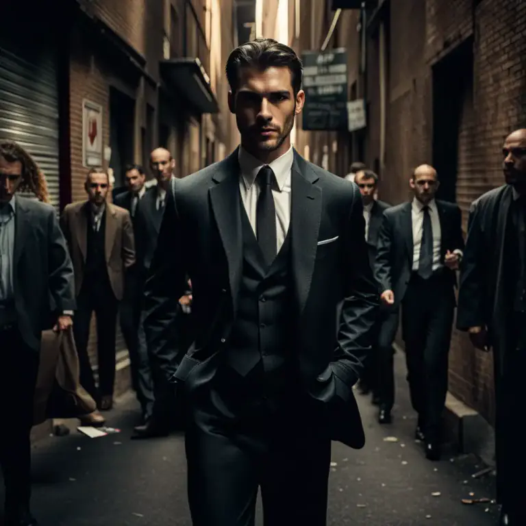 Visual representation of "mob" - A group of people involved in organized crime.