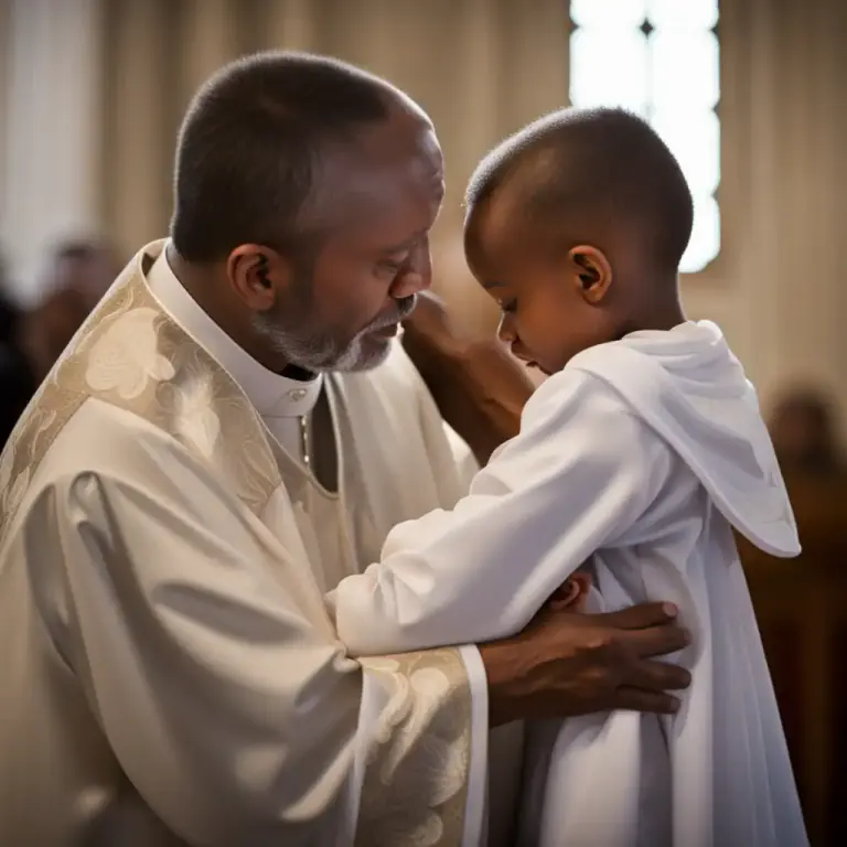 Visual representation of "lay/get your hands on something" - To touch someone affectionately or as a blessing