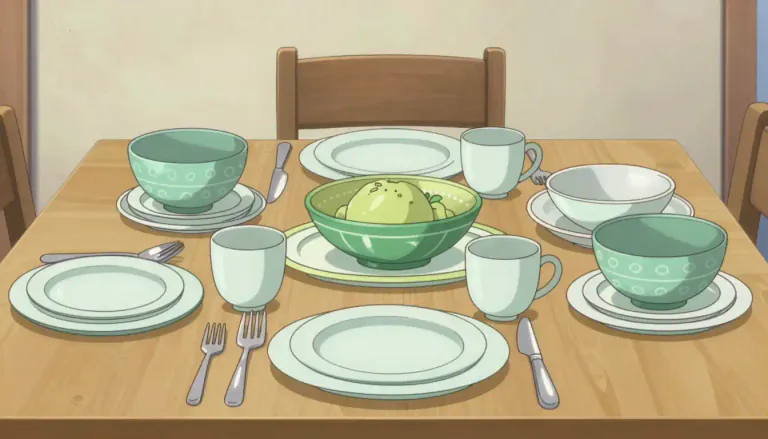 Visual representation of "dinnerware" - Dinnerware can also include serving dishes and cutlery used during meal times.