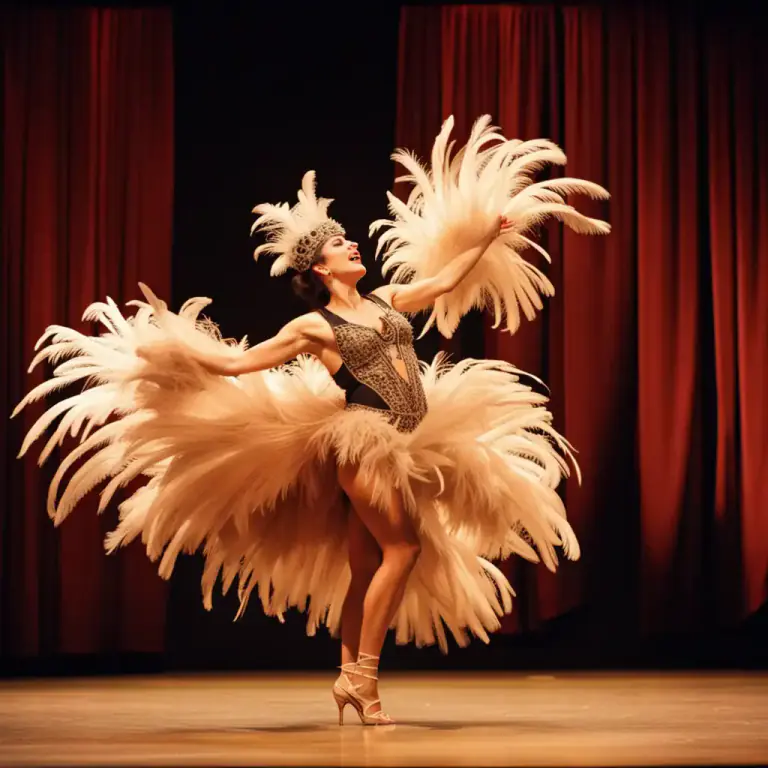 Visual representation of "burlesque" - Relating to a type of theater show that is humorous and often involves adult entertainment.