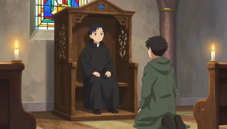 Visual representation of "confessor" - A person who hears confessions, often a priest in a Christian church