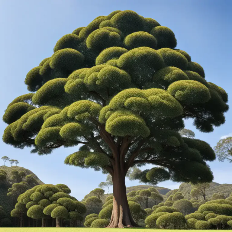 Visual representation of "camphor" - A large evergreen tree native to Asia, which is the source of camphor.