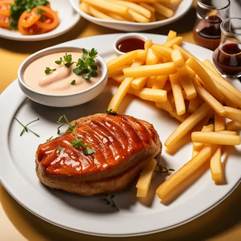 Visual representation of "on the side" - an extra dish of food served with the main course