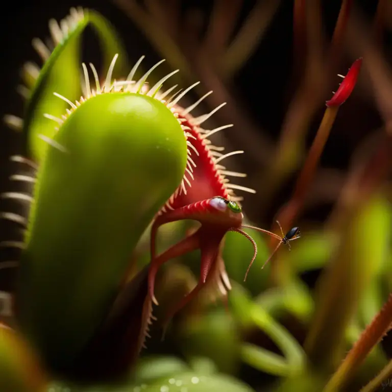 Visual representation of "carnivore" - A plant that gets some or all of its nutrients from trapping and consuming animals, especially insects