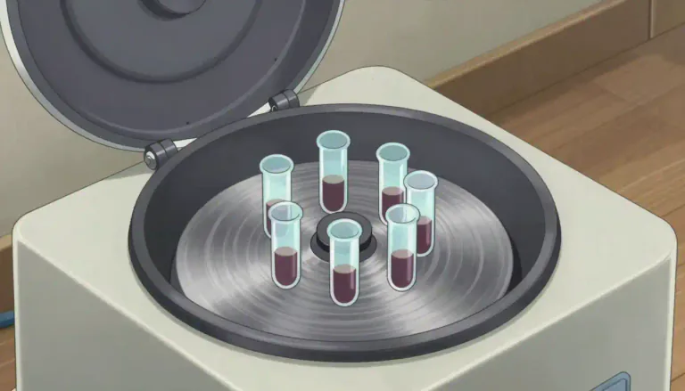 Visual representation of "centrifuge" - A machine that spins a container to separate heavier and lighter materials.
