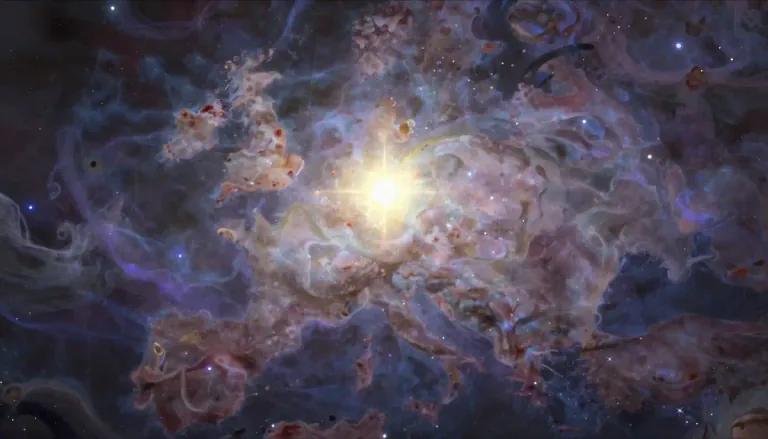 Visual representation of "nebulosity" - The condition of being nebulous, often used in astronomical contexts to describe the opaqueness of cosmic clouds.