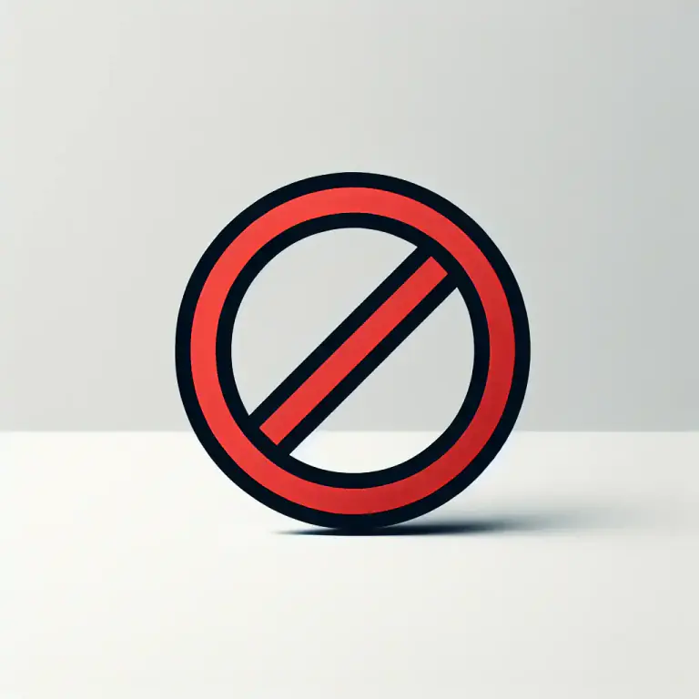 Visual representation of "no go" - Something that is not allowed or not possible.