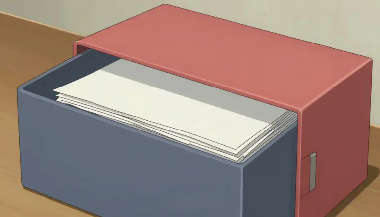 Visual representation of "file" - A folder or box for holding loose papers that are organized.