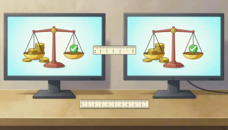 Visual representation of "commensurable" - Able to be measured by a common standard.