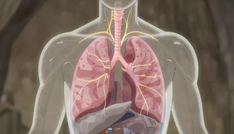 Visual representation of "phrenic" - Relating to the diaphragm or the phrenic nerve that controls it.