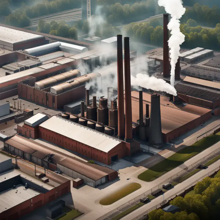Visual representation of "plant" - A factory or place where power is produced or an industrial process takes place.