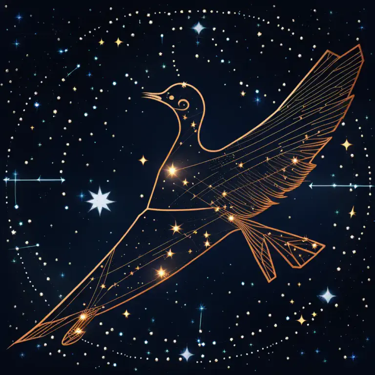 Visual representation of "phoenix" - A Chinese constellation located in the southern hemisphere's celestial sphere.