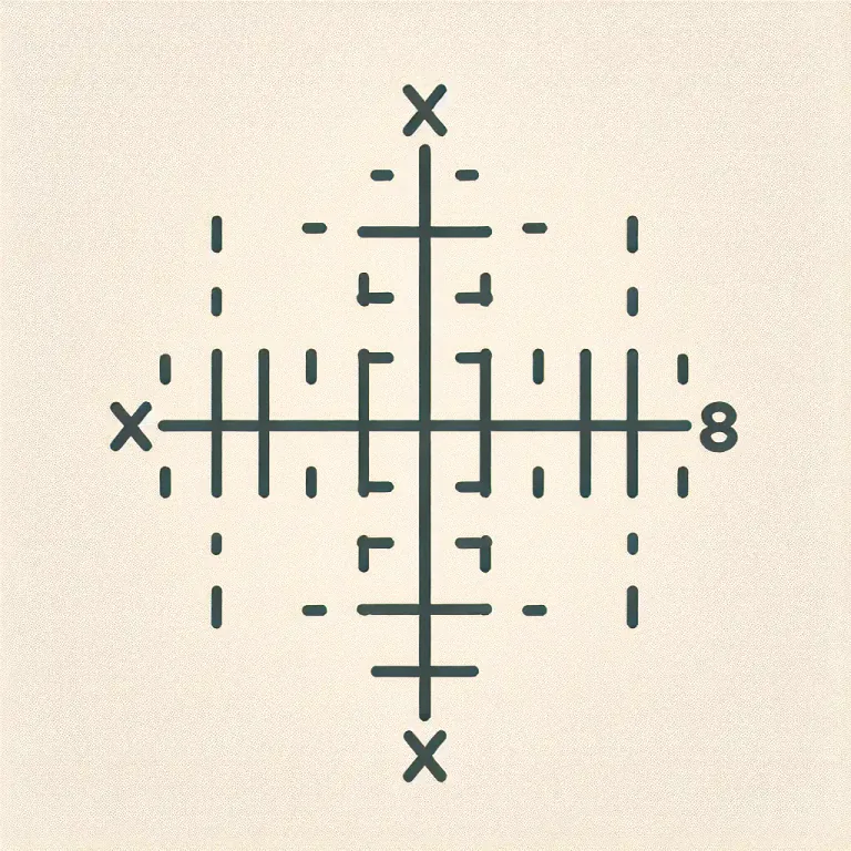 Visual representation of "axis" - A line used as a reference or base for the measurement of other quantities