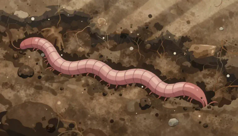 Visual representation of "earthworm" - A type of worm that lives in the soil