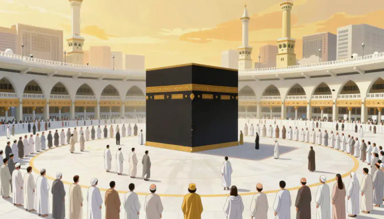 Visual representation of "meccan" - Relating to the city of Mecca, especially in the context of Islamic pilgrimage or culture.