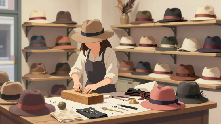 Visual representation of "millinery" - The business of making, selling, or designing women's hats