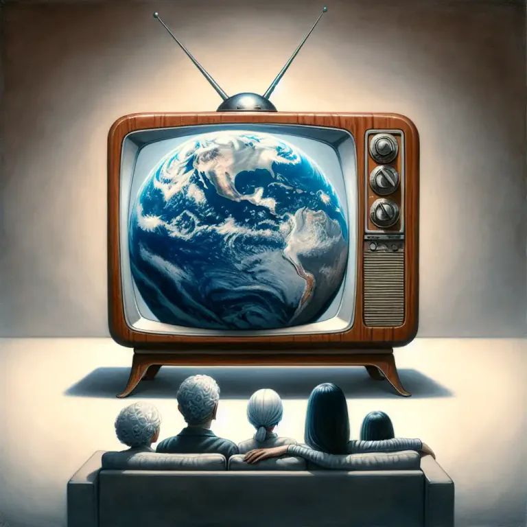 Visual representation of "terrestrial" - Referring to radio or television systems that use signals transmitted or received through the Earth's atmosphere.