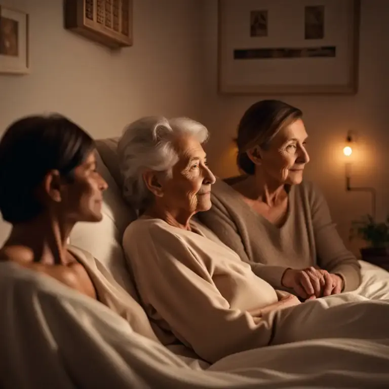 Visual representation of "deathbed" - The final hours or moments before a person's death.