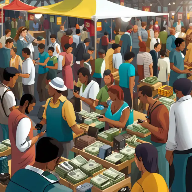 Visual representation of "traffic" - The buying and selling of goods and services.