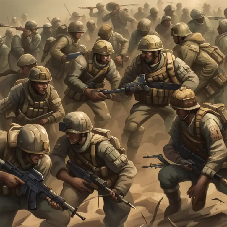 Visual representation of "surround" - In a military situation, to trap enemy forces