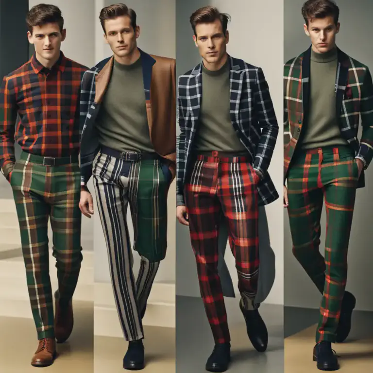 Visual representation of "tartan" - Describing something with a checked or striped pattern similar to tartan cloth.