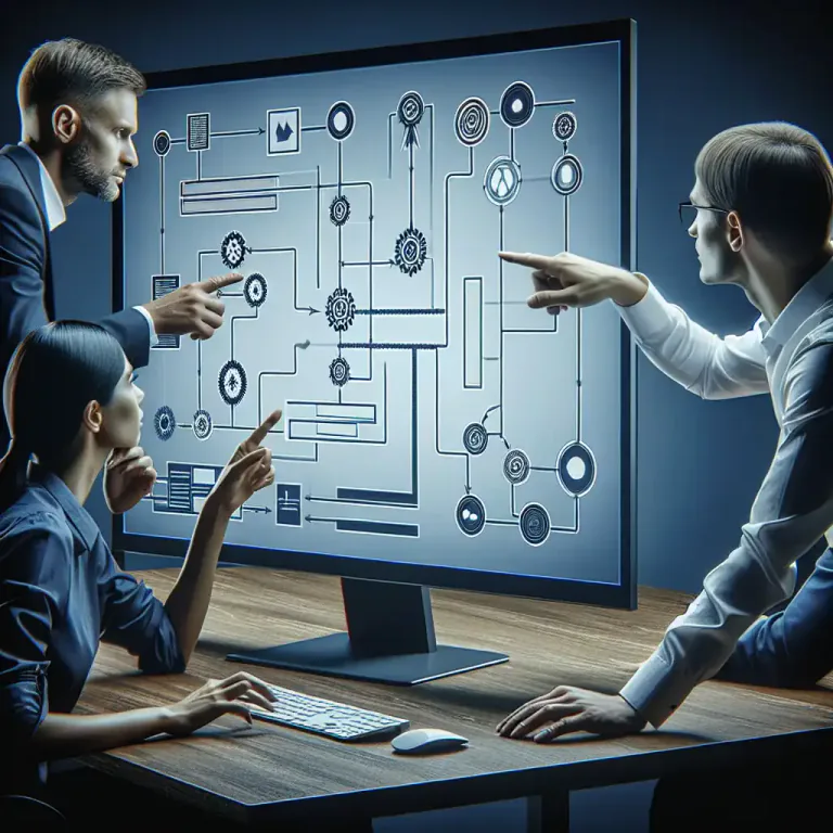 Visual representation of "spec" - To write a detailed description of how something should be done or made.