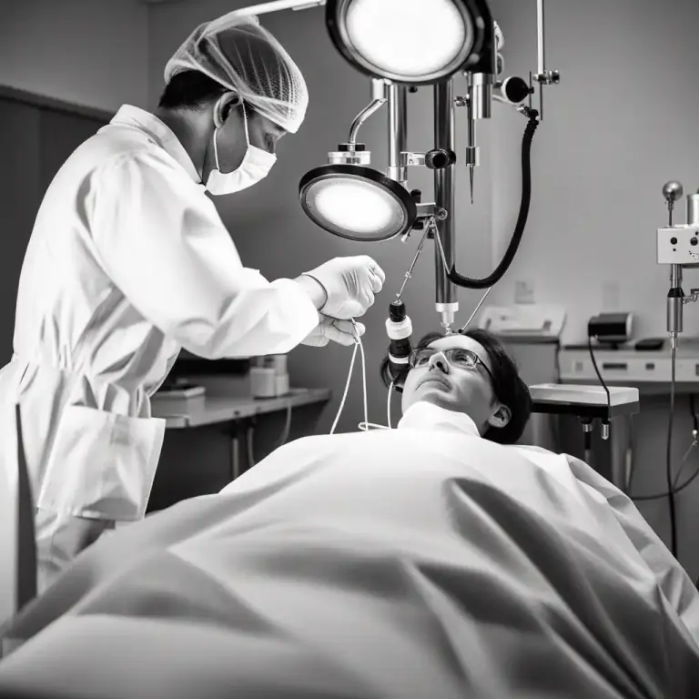 Visual representation of "go under" - To lose consciousness because of anesthesia before surgery