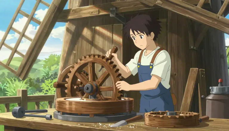 Visual representation of "millwright" - A specialist who builds or repairs mills, particularly ones for grinding grain into flour.