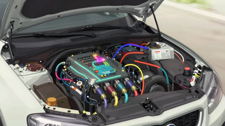 Visual representation of "ecu" - In automotive terminology, an ECU refers to an Engine Control Unit, a computer that controls engine functions.